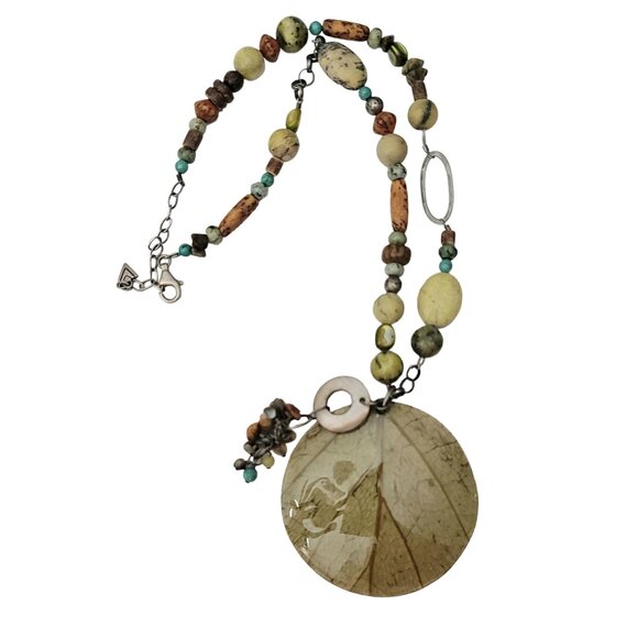 Silpada Sterling Silver, Turquoise, Quartz, Large Round Pendant Necklace - Picture 3 of 7